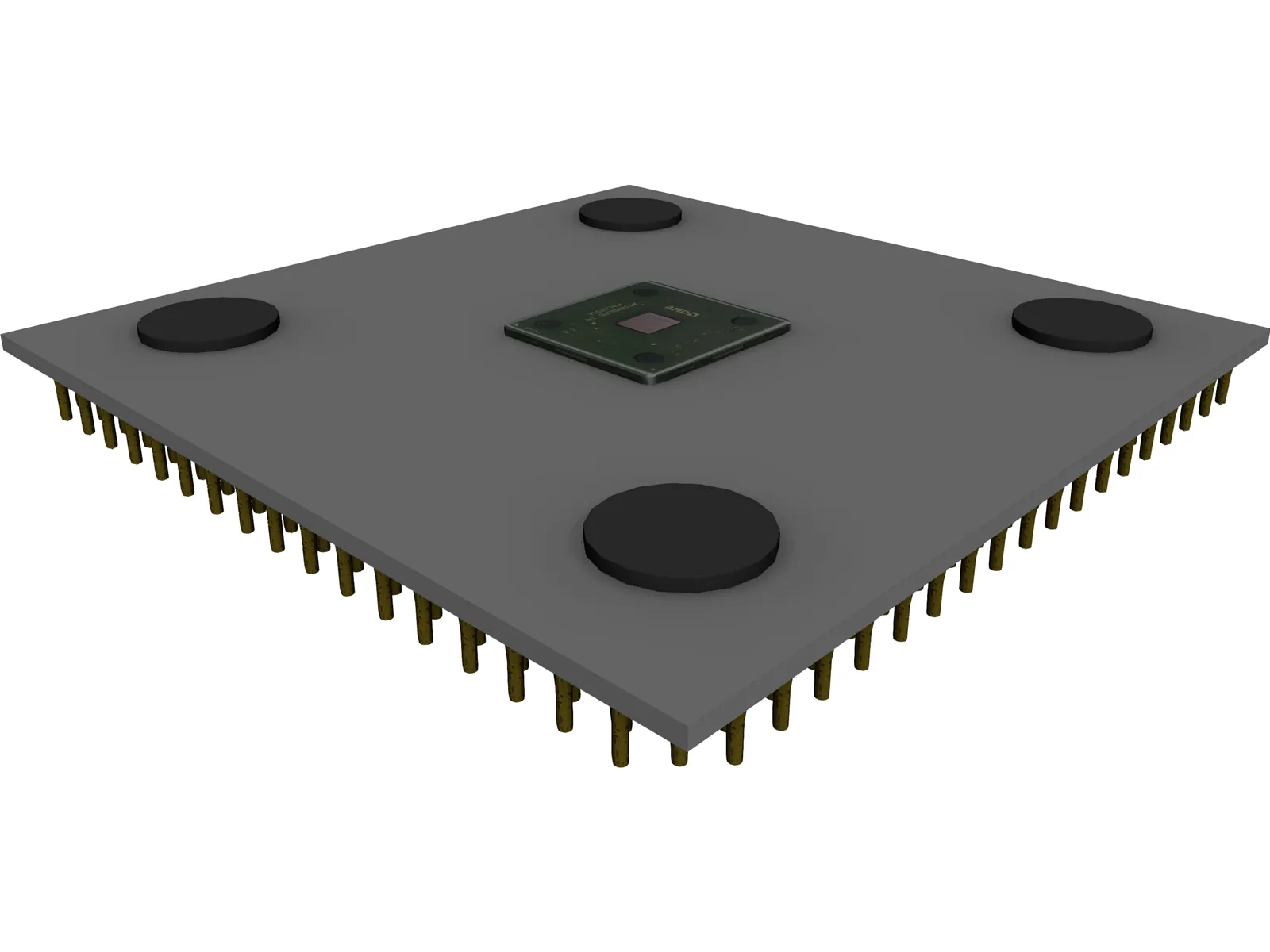AMD Athlon XP 2100+ Processor 3D Model main preview