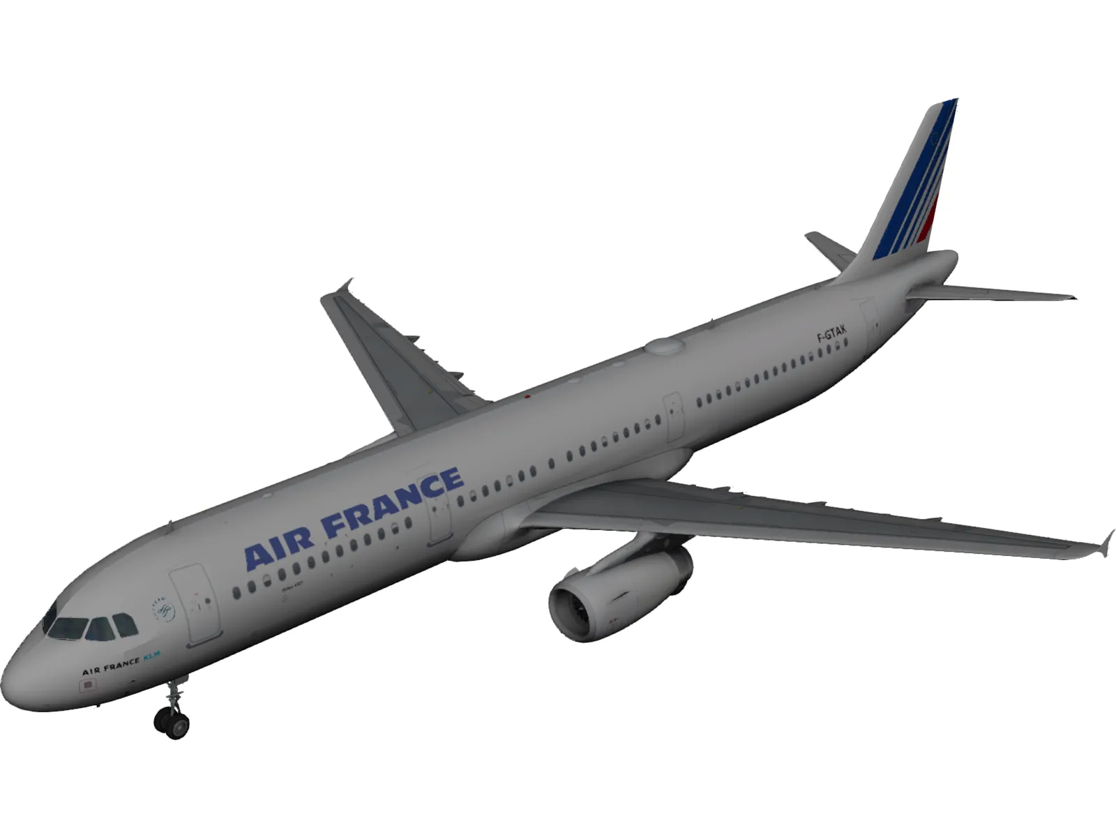 Airbus A320 Air France 3D Model main preview