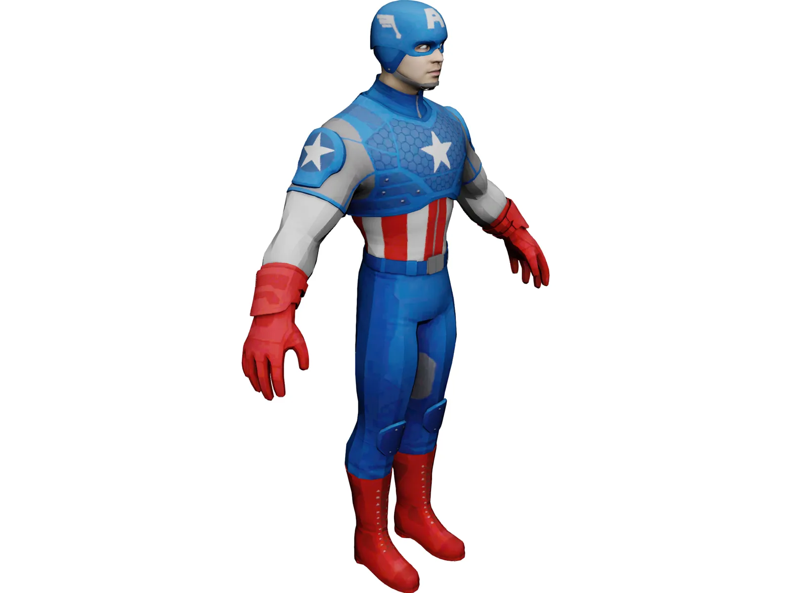 Captain America of the Avengers 3D Model main preview