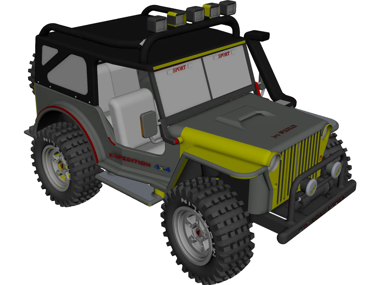 Jeep Wrangler 4x4 Expedition 3D Model main preview
