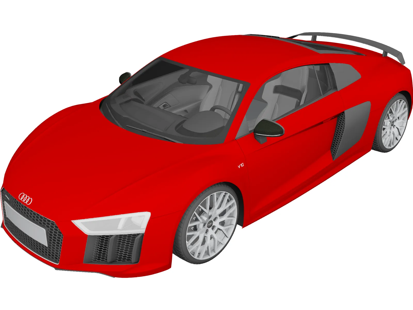 Audi R8 V10 Plus (2016) 3D Model main preview