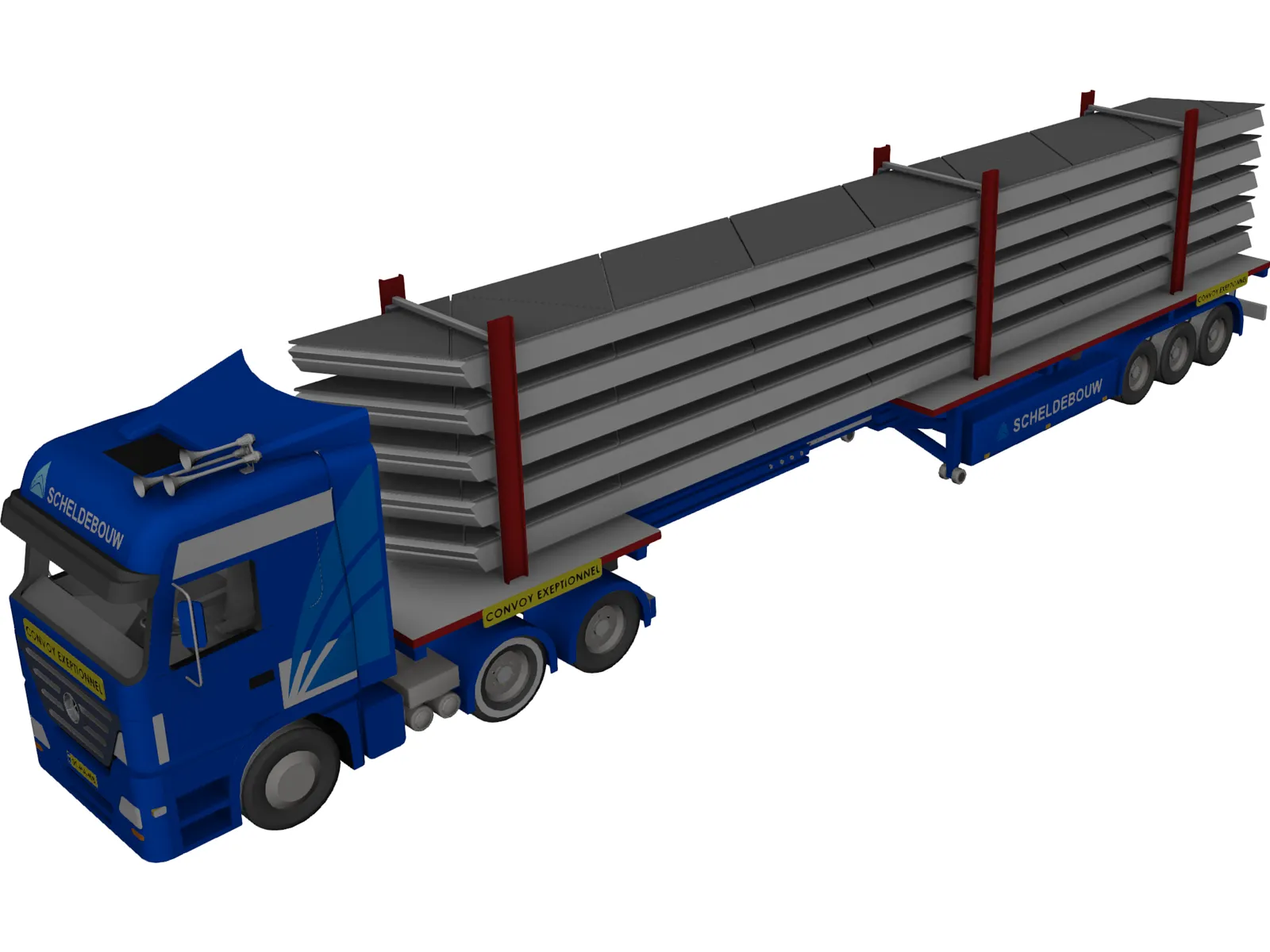 Mercedes-Benz Convoy Exeptionnel 3D Model main preview