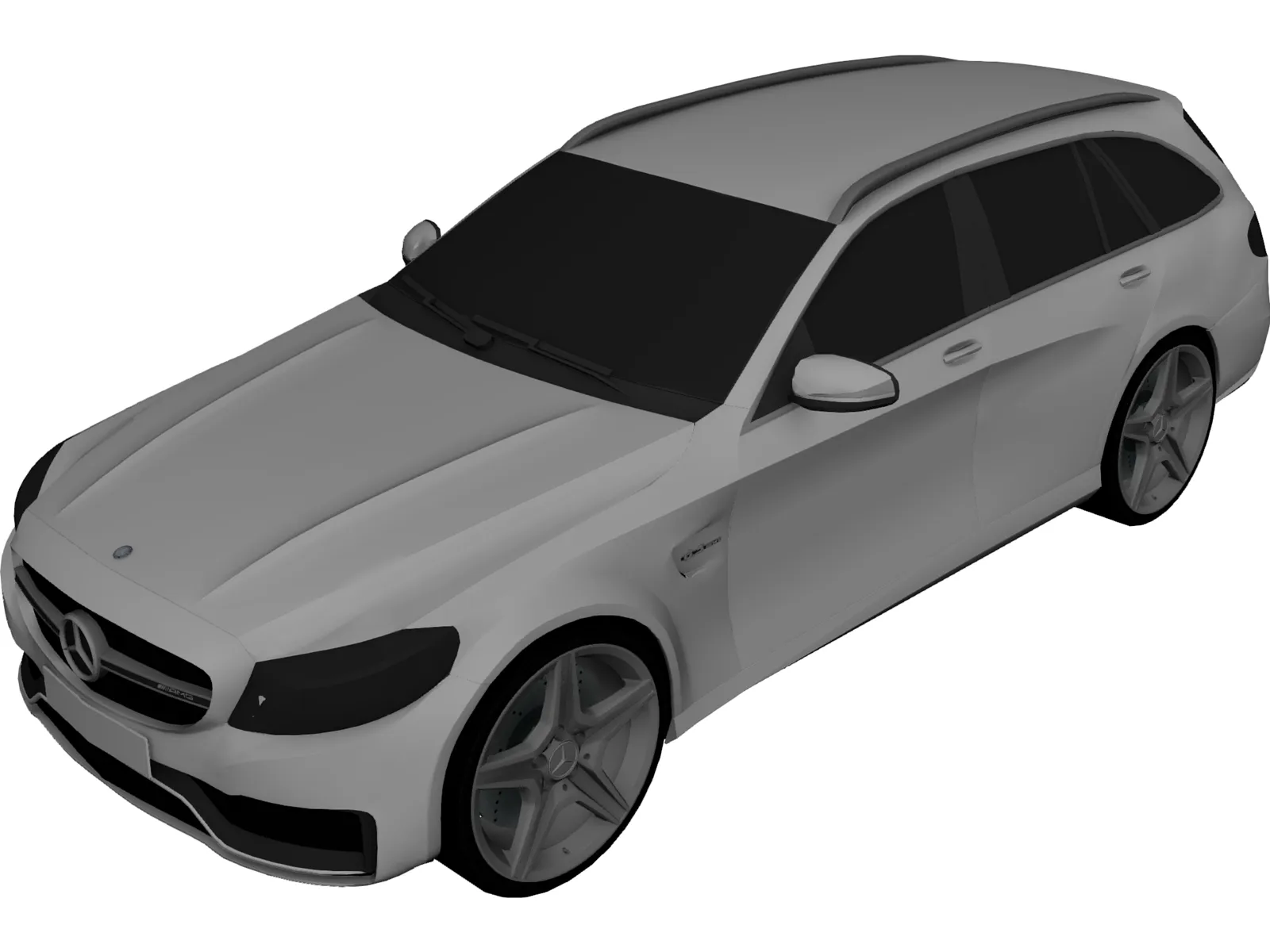 Mercedes-Benz C63 AMG Estate (2014) 3D Model main preview