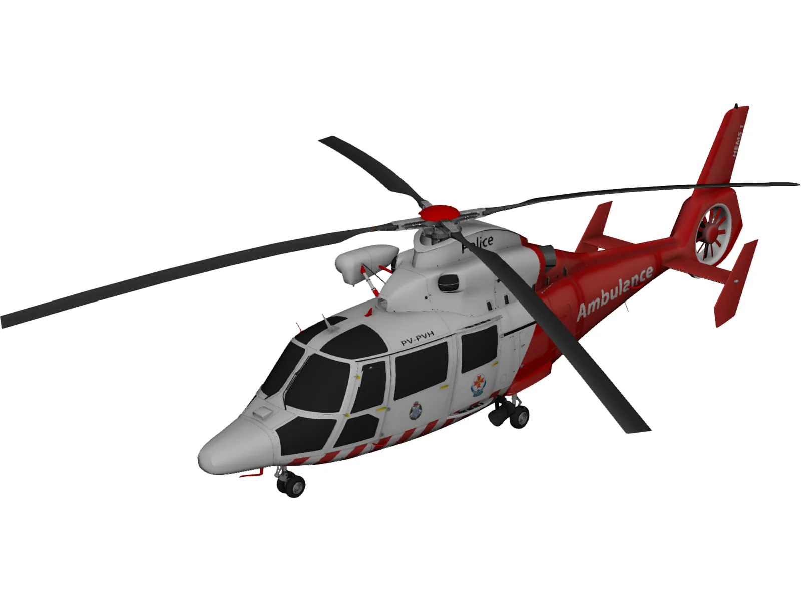 Eurocopter AS-365 Air Ambulance 3D Model main preview