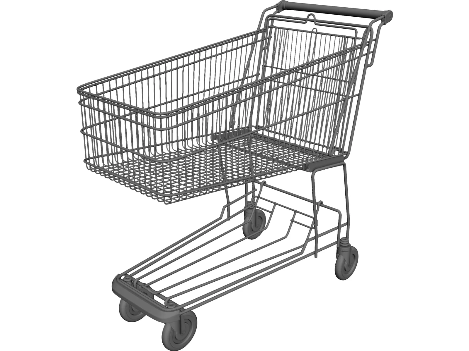 Shopping Trolley 3D Model main preview