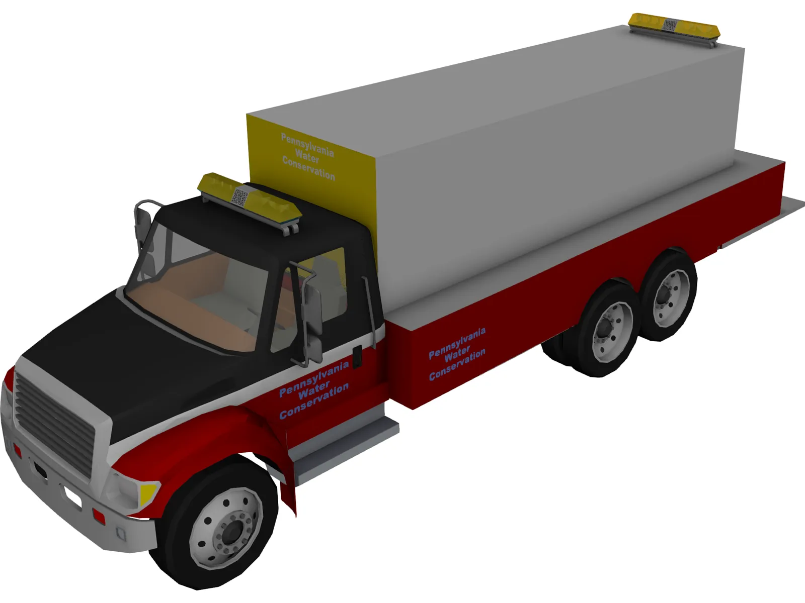 Water Conservation Truck 3D Model main preview