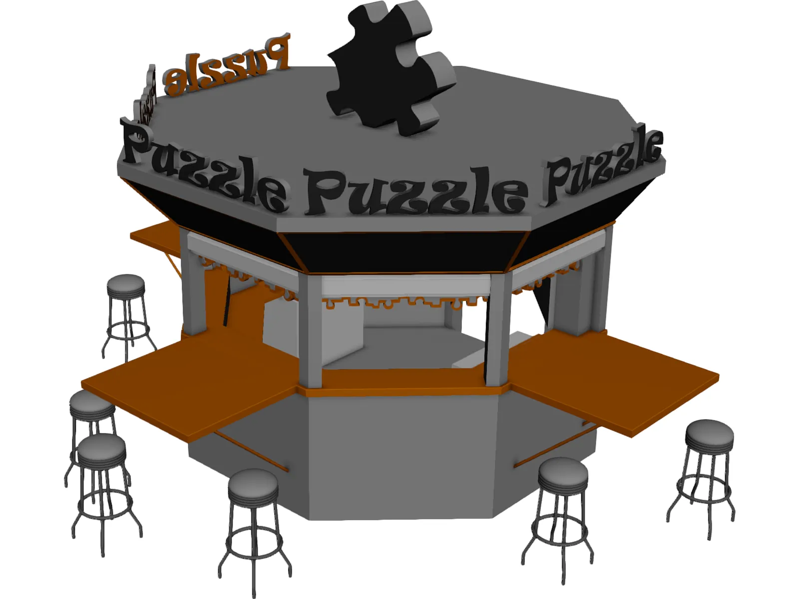 Fast Food Kiosk 3D Model main preview