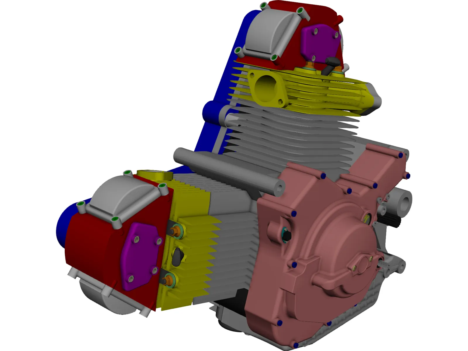 Ducati 900cc Air Cooled Engine 3D Model main preview