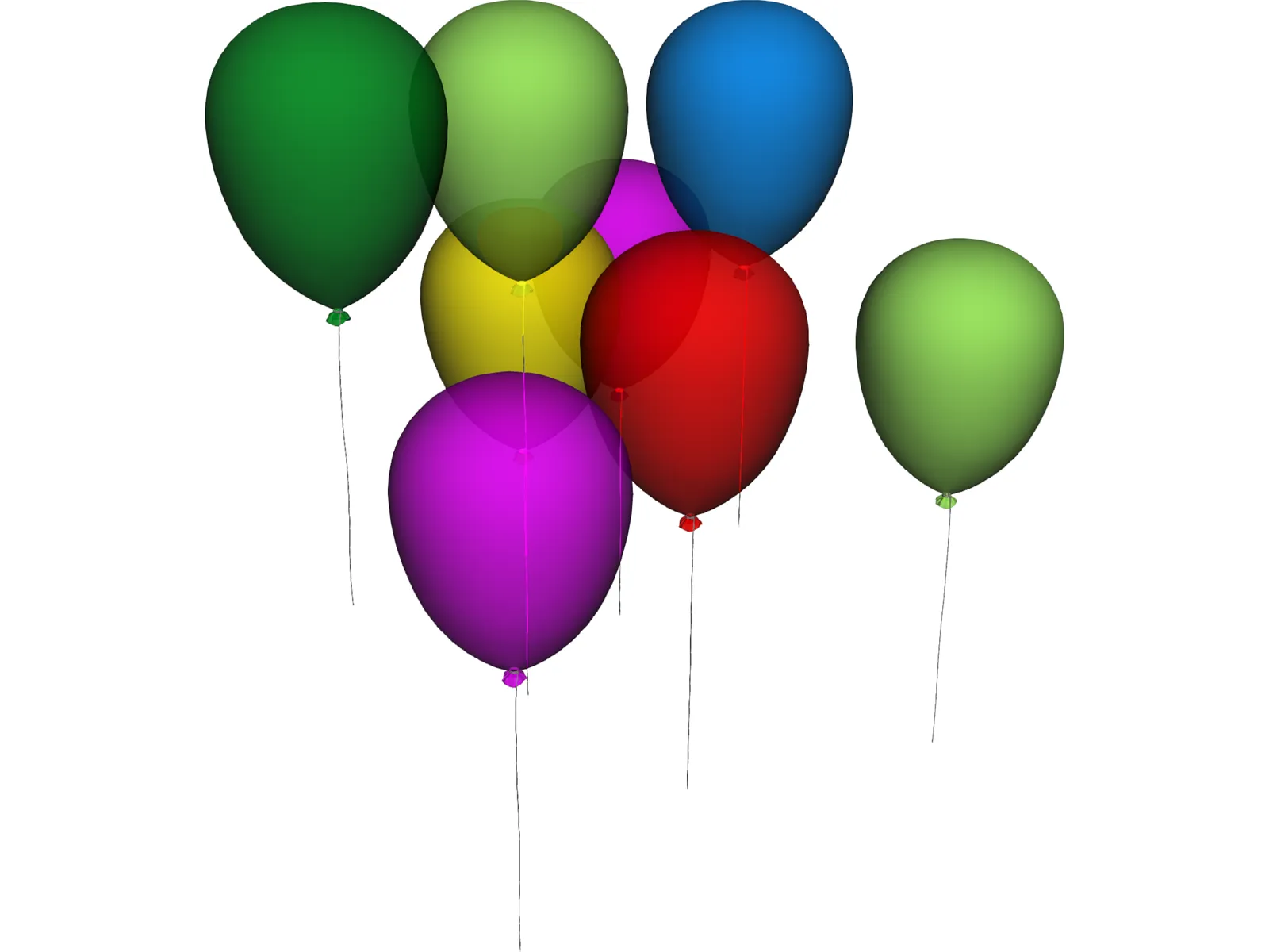 Balloons 3D Model main preview