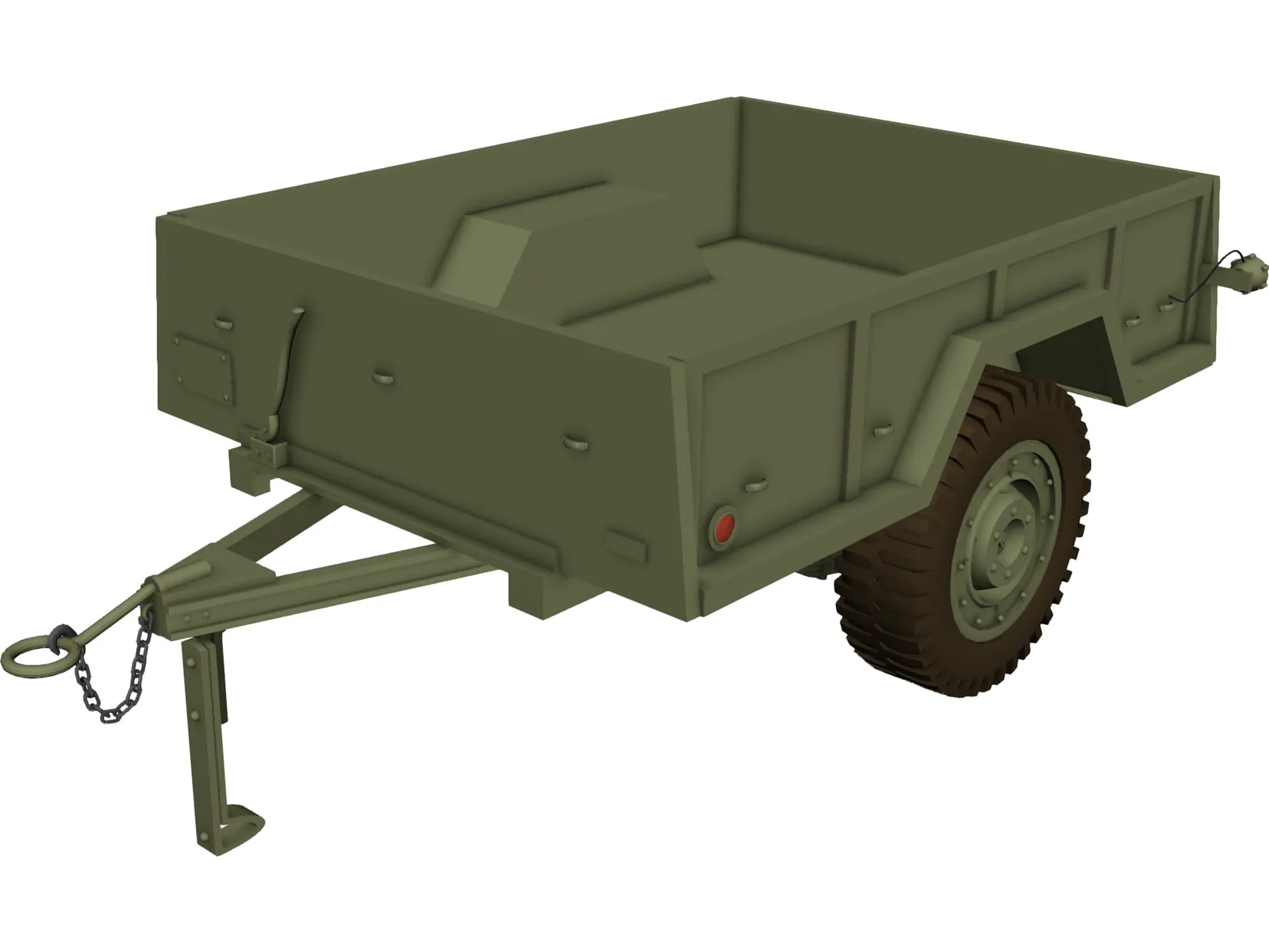 Military Trailer 3D Model main preview