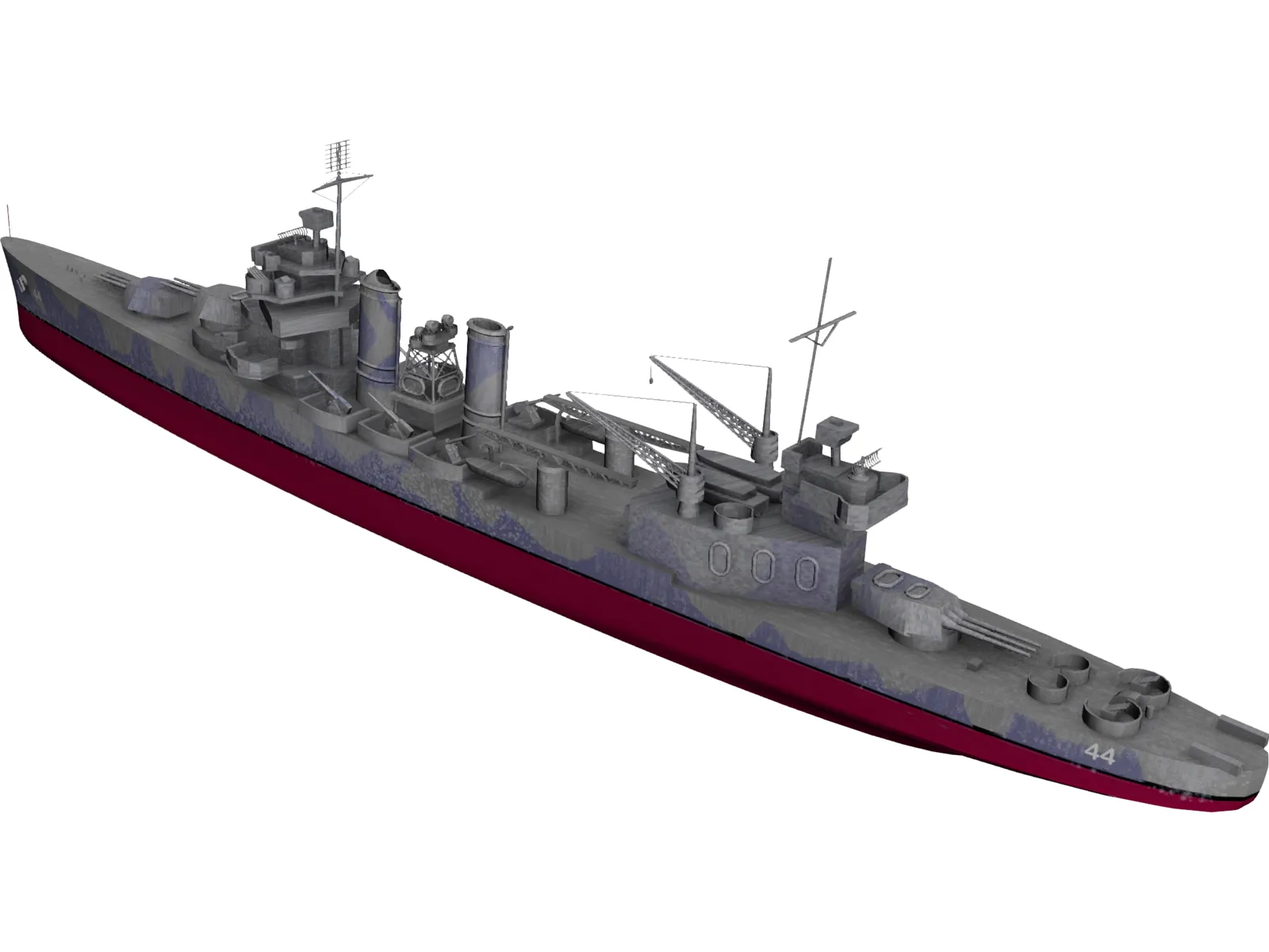 USS Vincennes Military Cruiser 3D Model main preview
