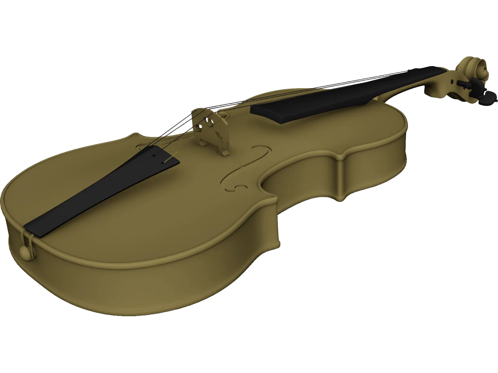 Violin 3D Model main preview
