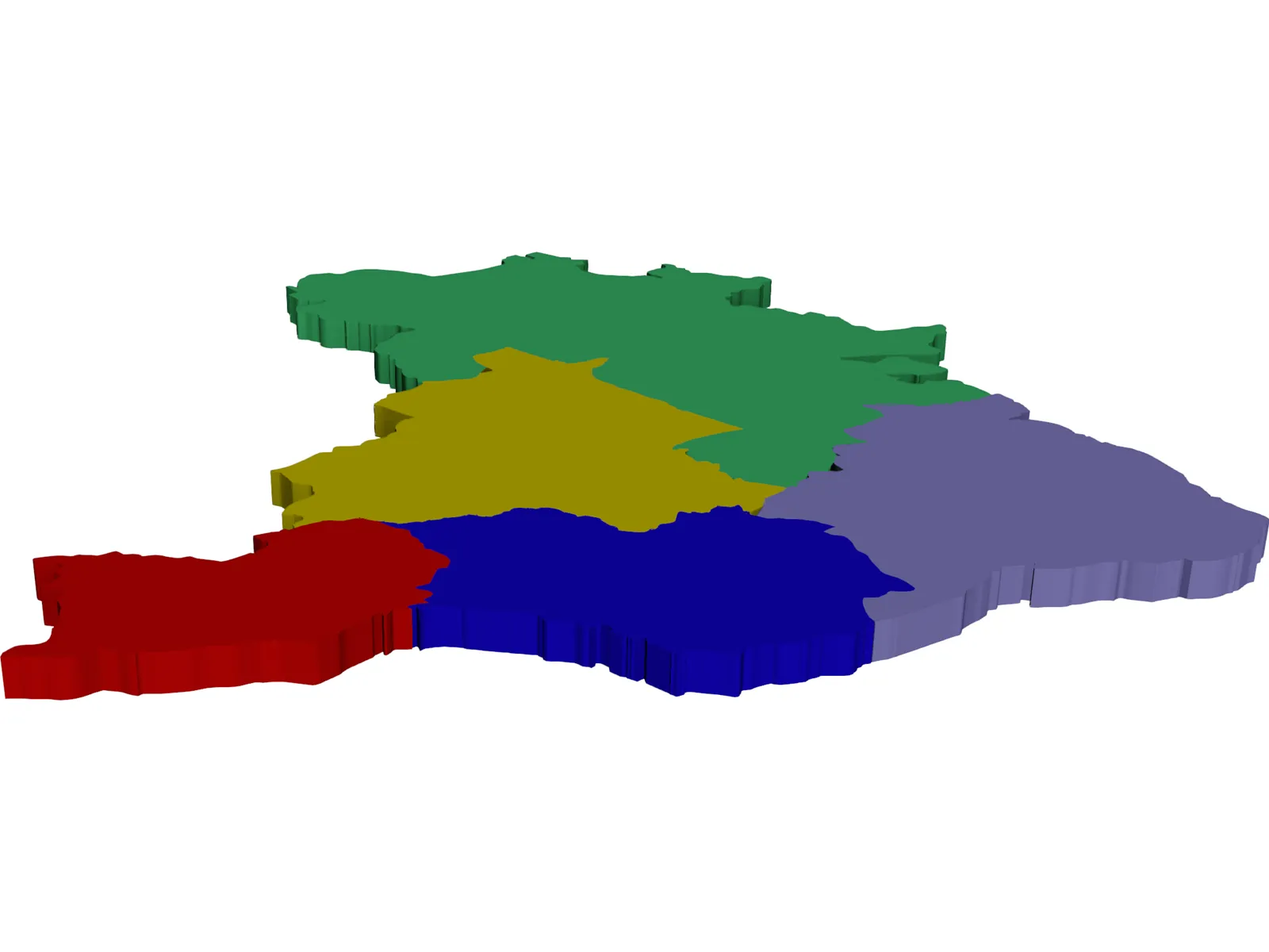 Brazil Map 3D Model main preview