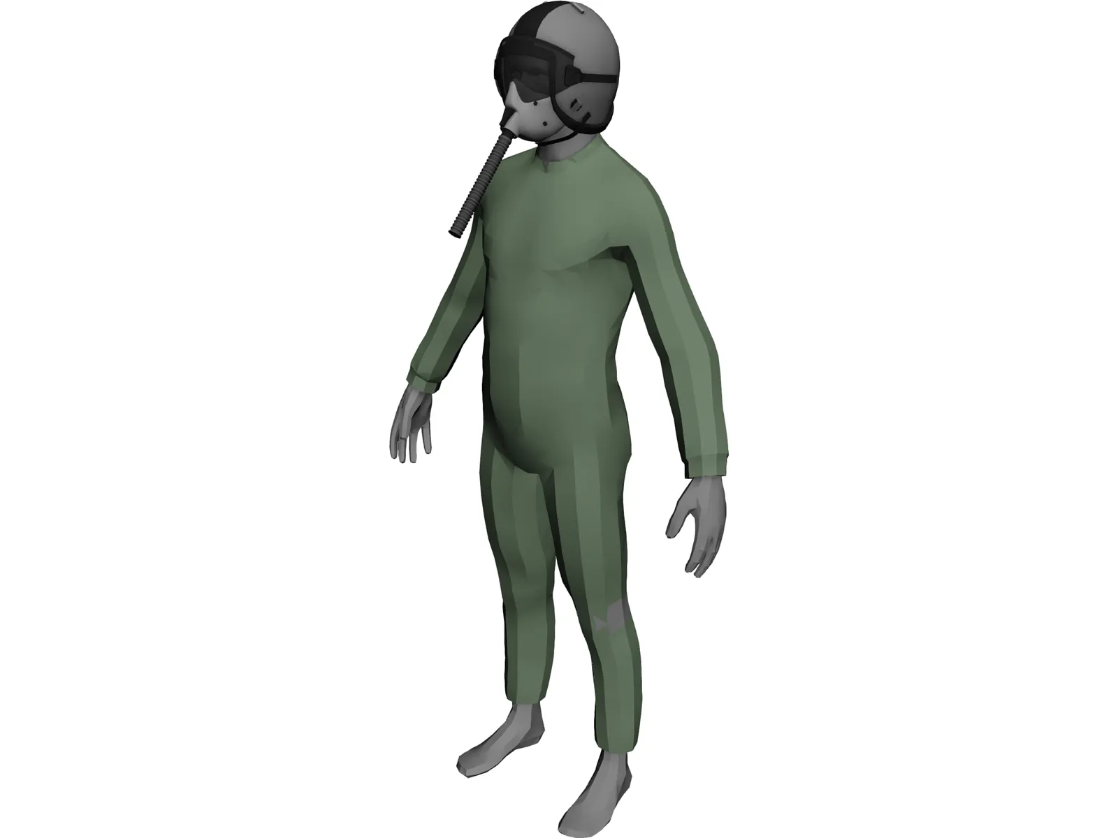 Turkish Fighter Plane Pilot 3D Model main preview