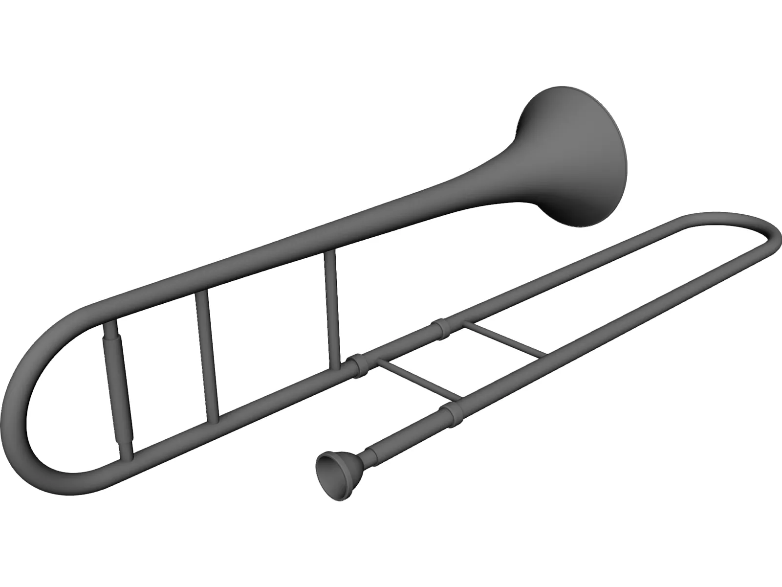 Trombone 3D Model main preview