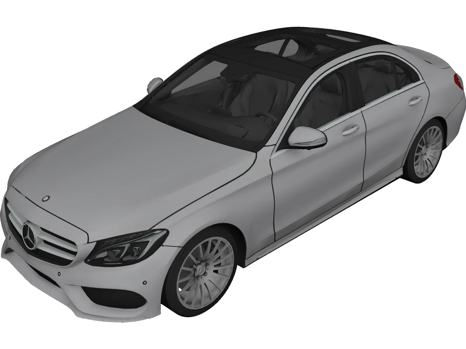 Mercedes-Benz C-Class C250 W205 (2015) 3D Model main preview