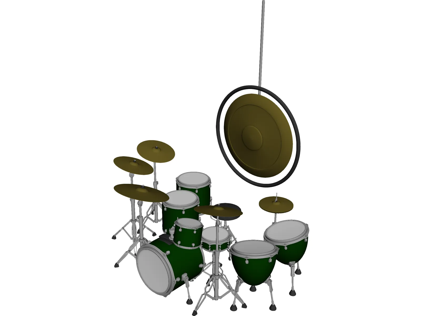 John Bonham Drum Set 3D Model main preview