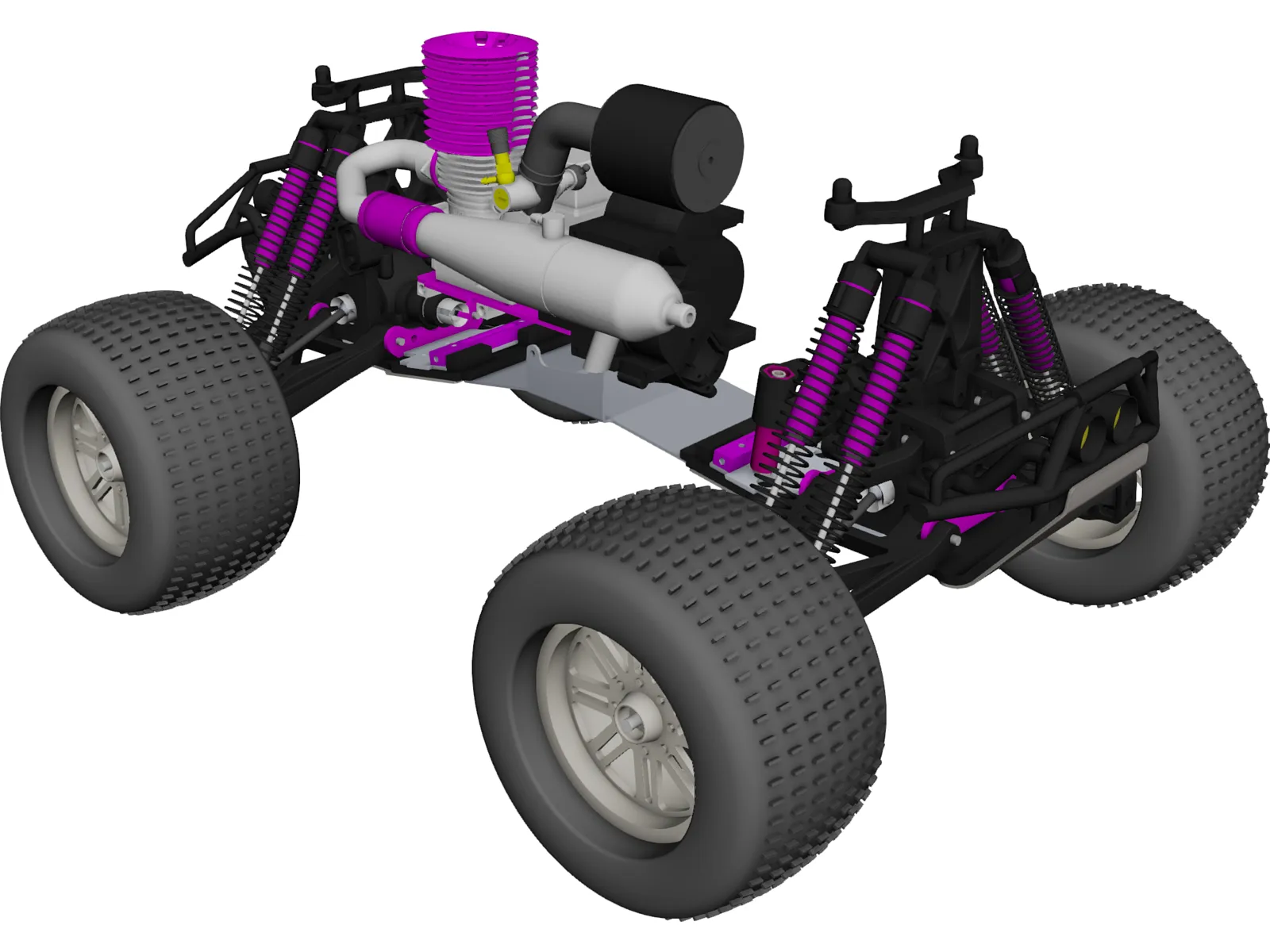 HPI RC Monster Truck Car 3D Model main preview