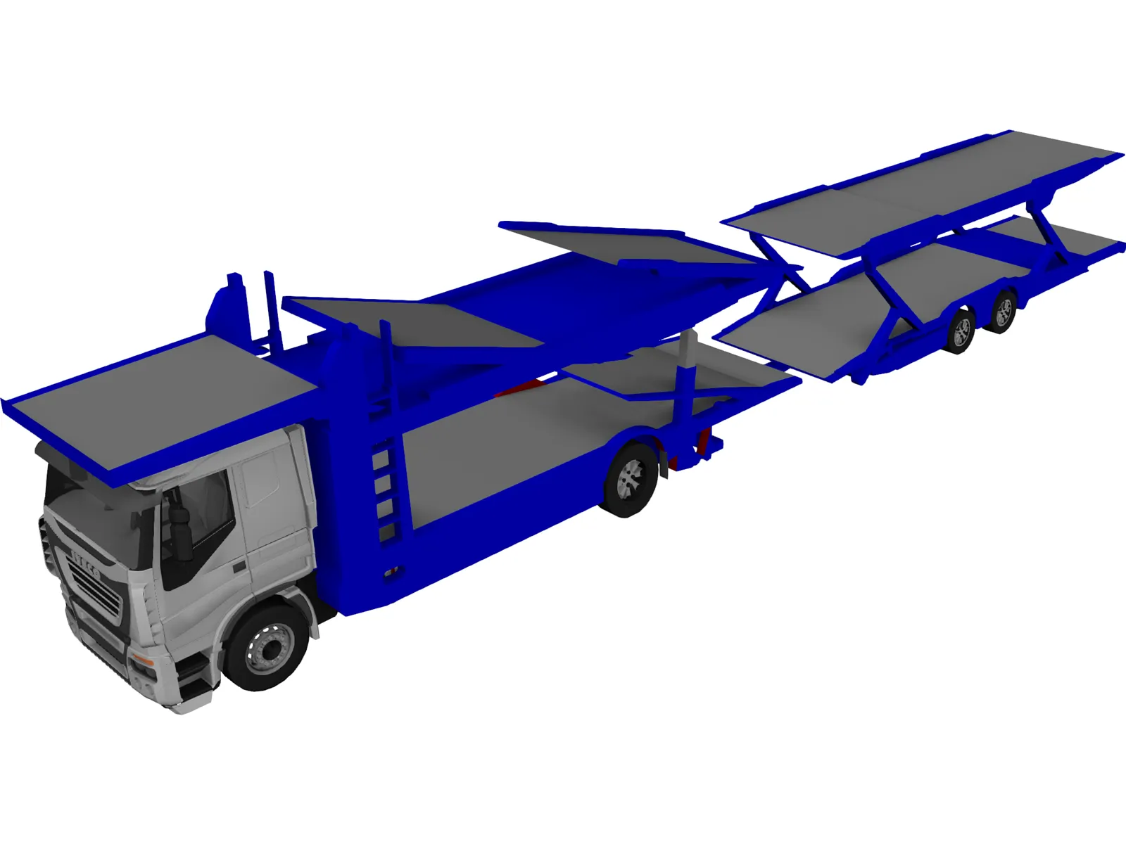 Iveco Stralis Car Carrier 3D Model main preview