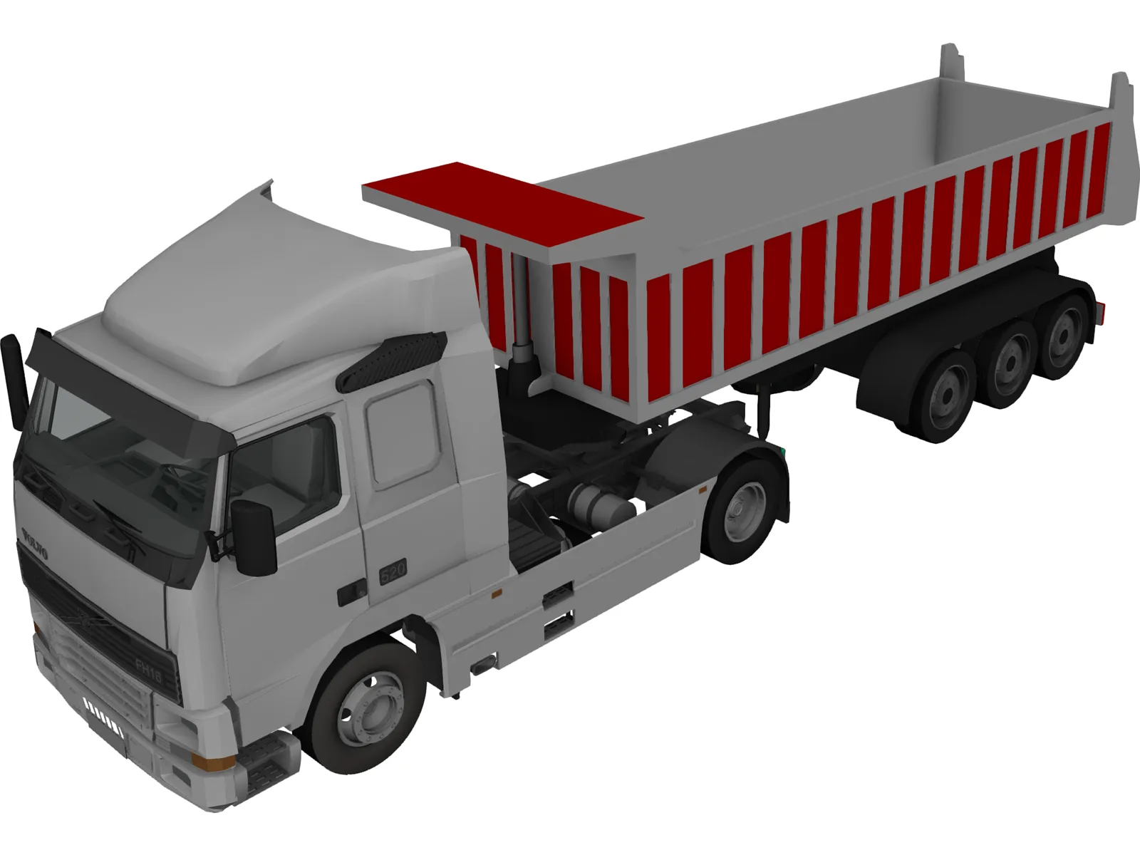 Volvo FH16 Semitrailer Dumper 5 Axle 3D Model main preview
