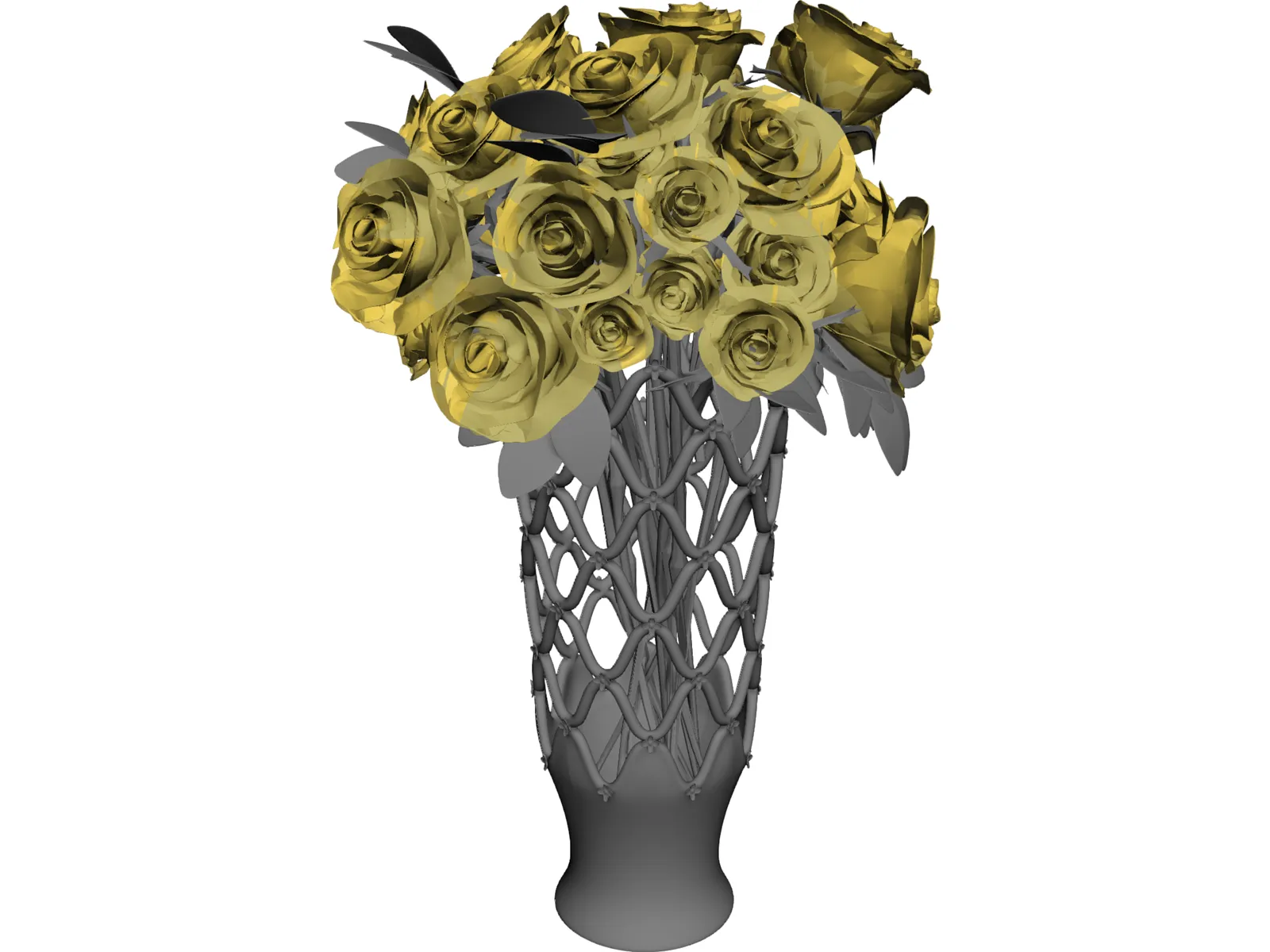Vase with Roses 3D Model main preview