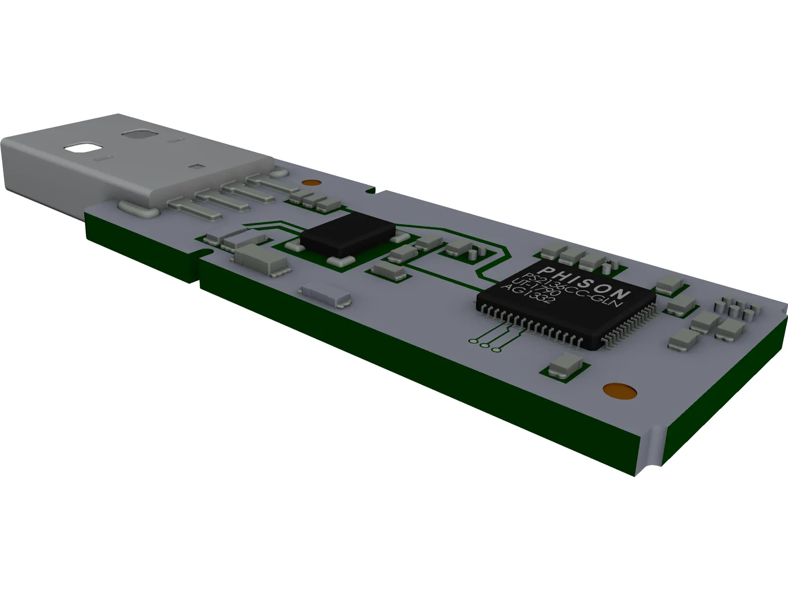 USB Memory Stick Internal Parts 3D Model main preview