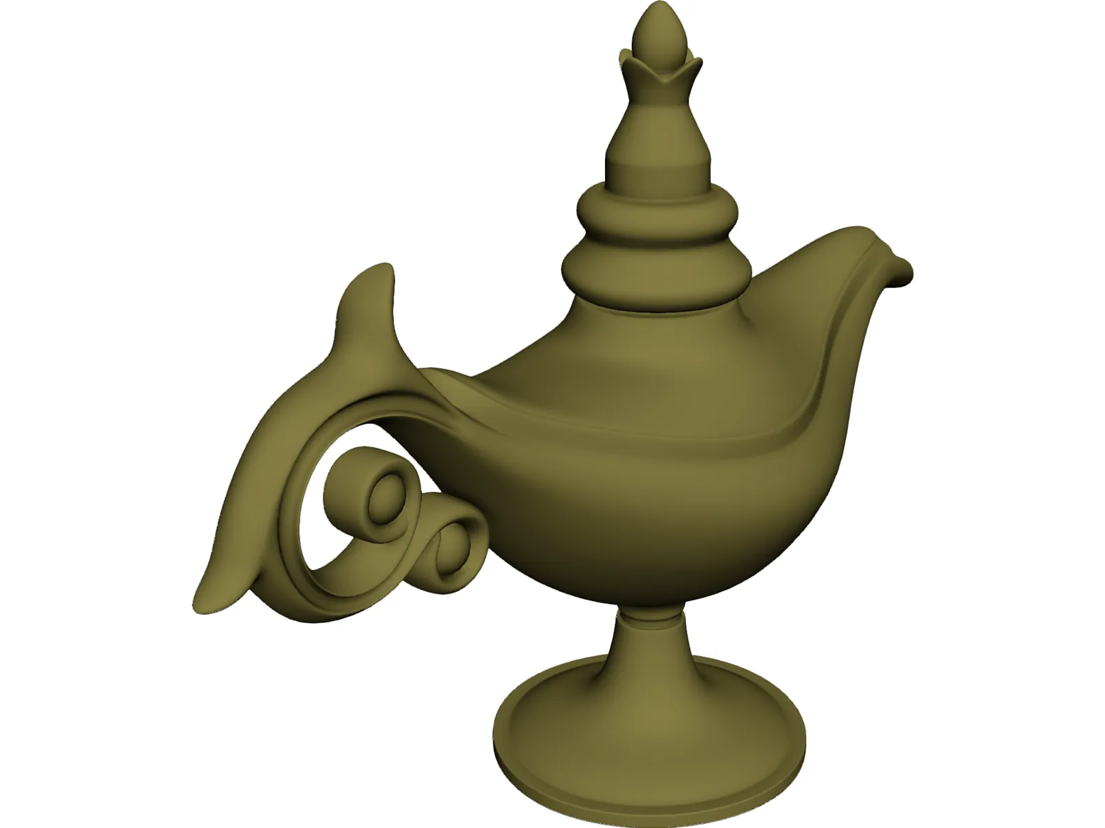 Magic Lamp Genie 3D Model main preview