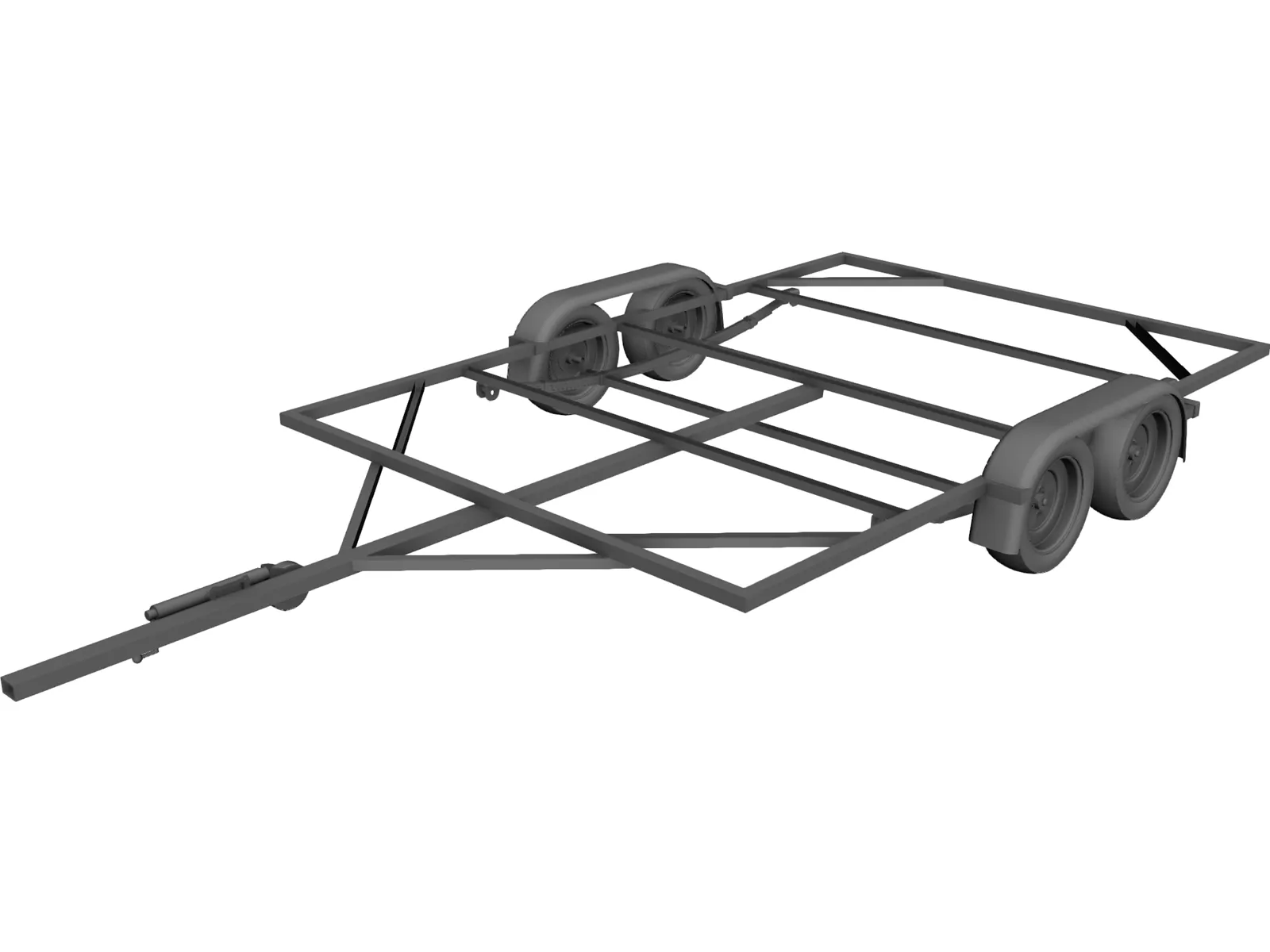 Trailer Flat 3D Model main preview