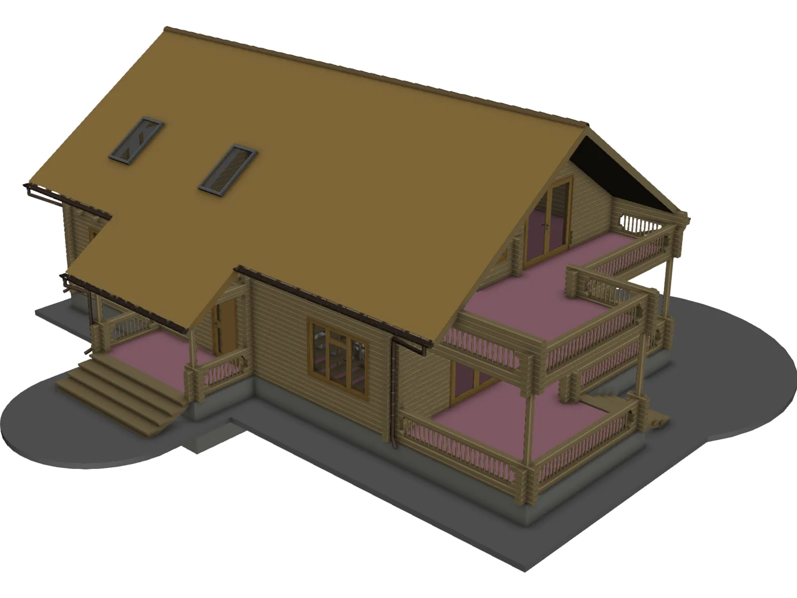 Wooden House 3D Model main preview