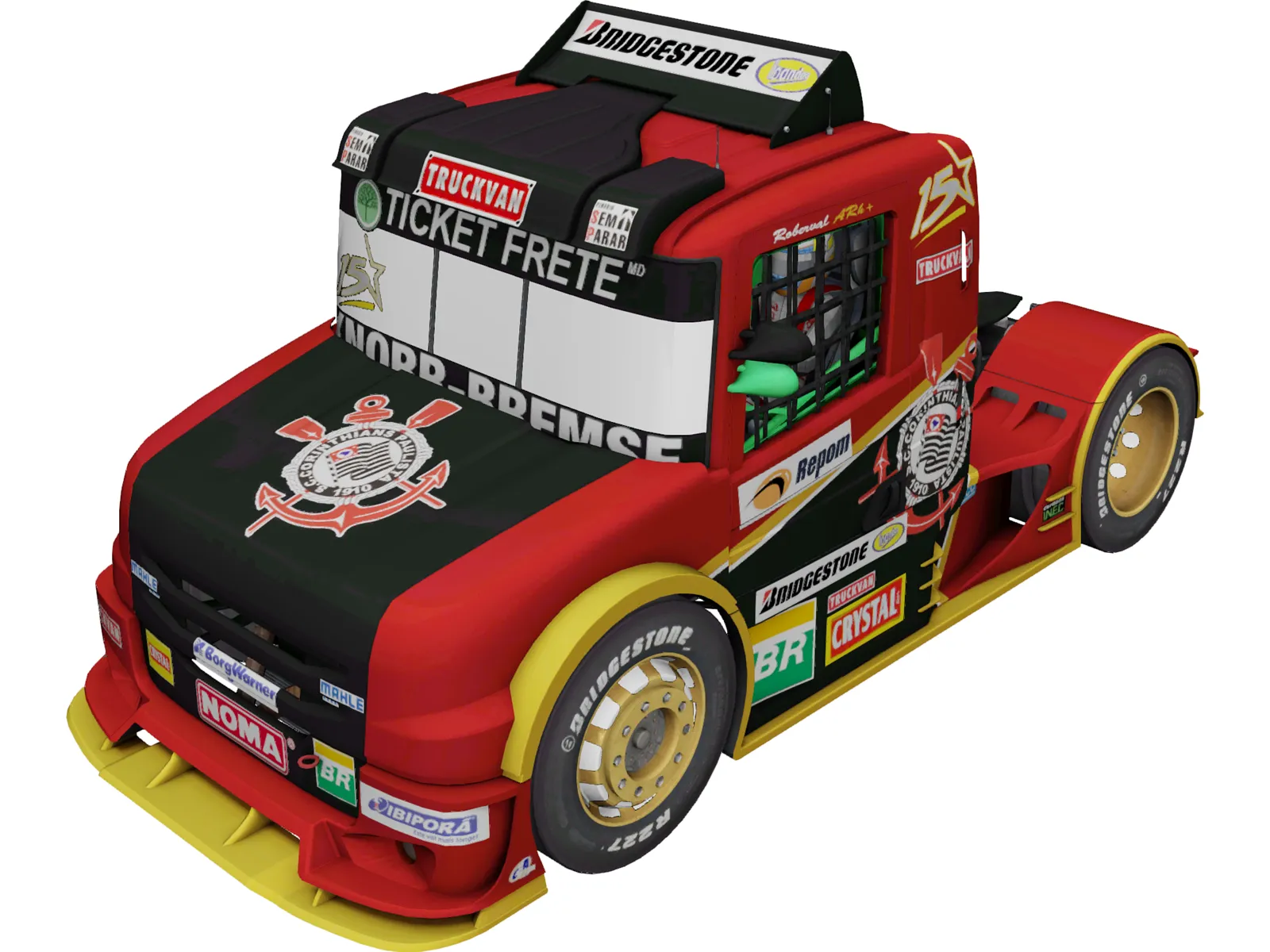Scania G470 Ticket Car Corinthians Motorsport 3D Model main preview