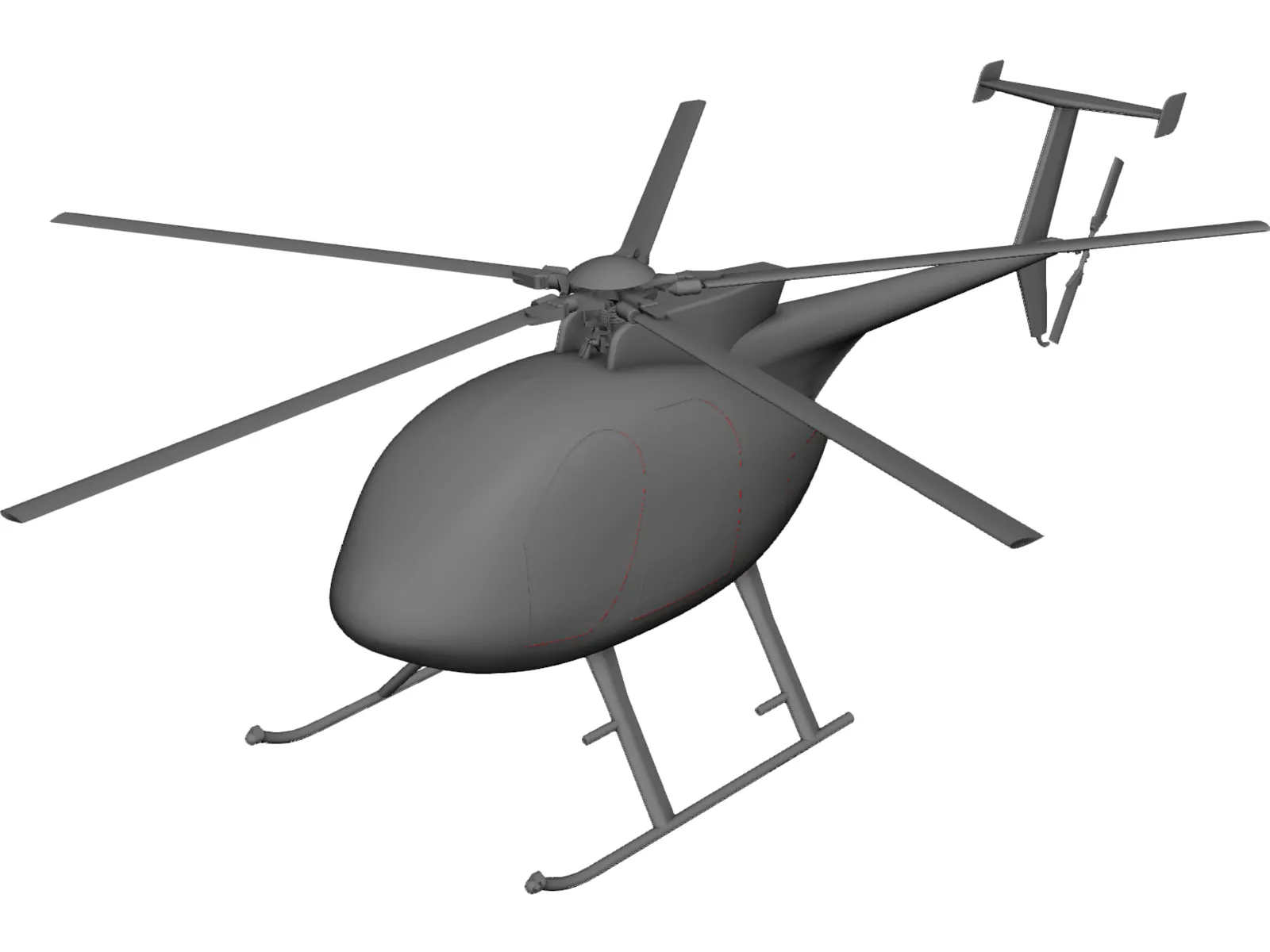 MD-500E 3D Model main preview