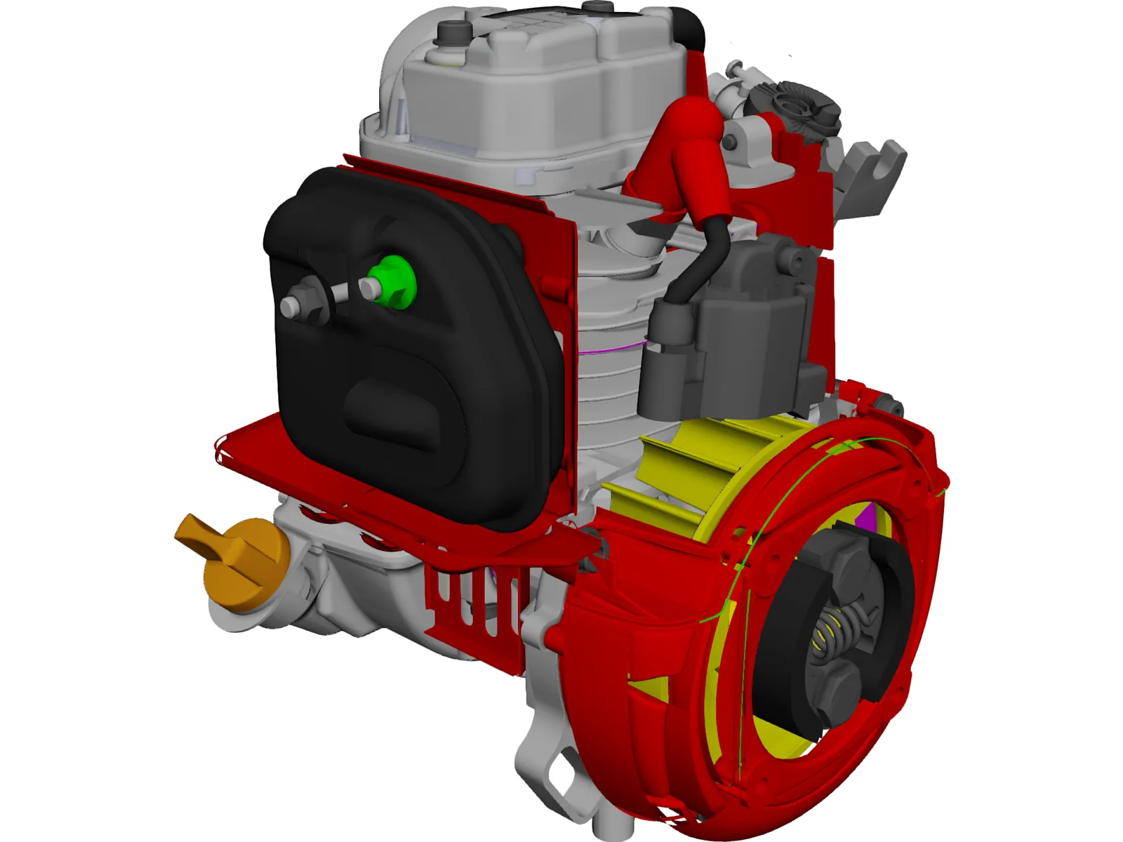 Honda GX25 Engine 3D Model main preview