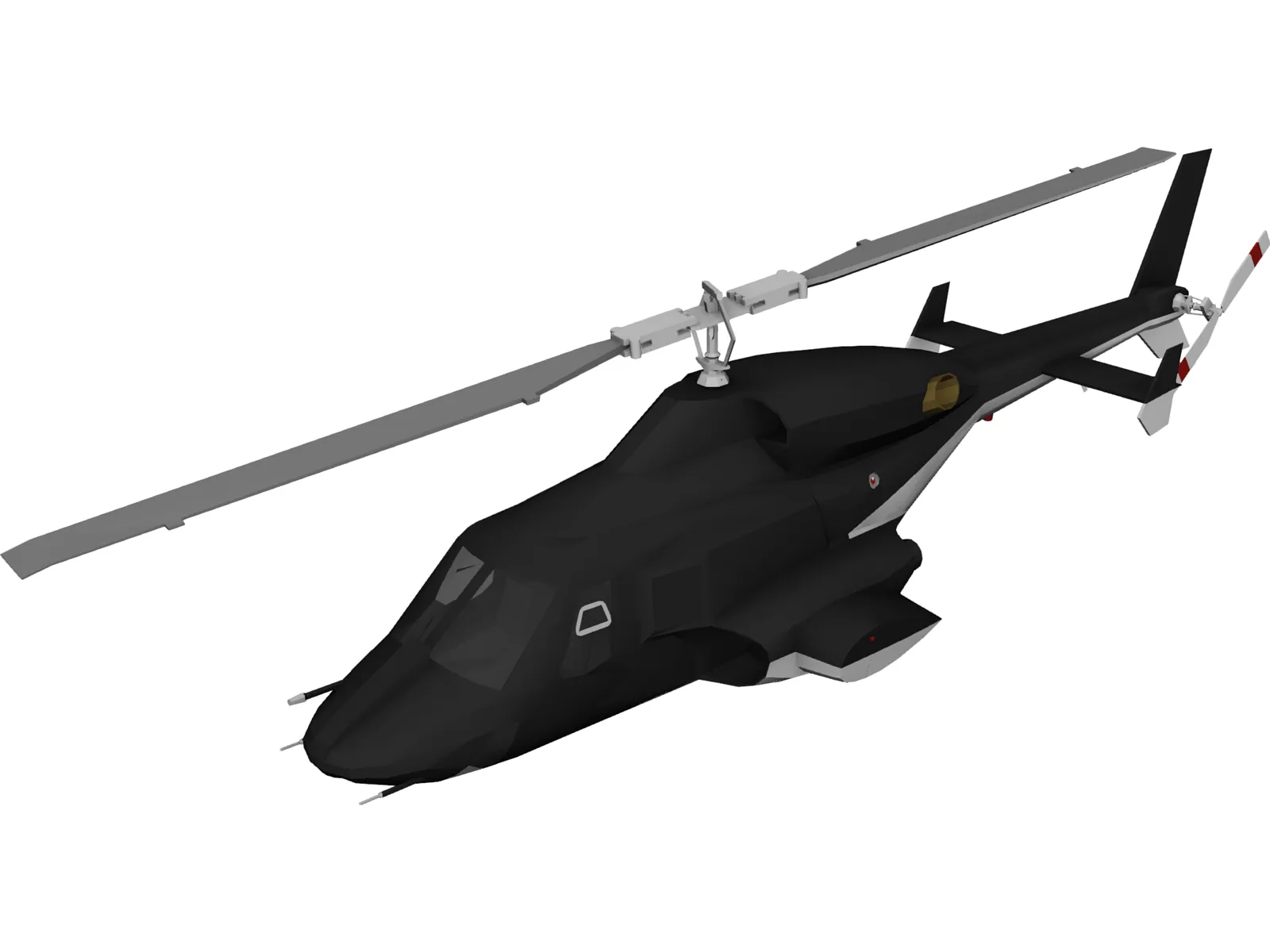 Airwolf Helicopter 3D Model main preview