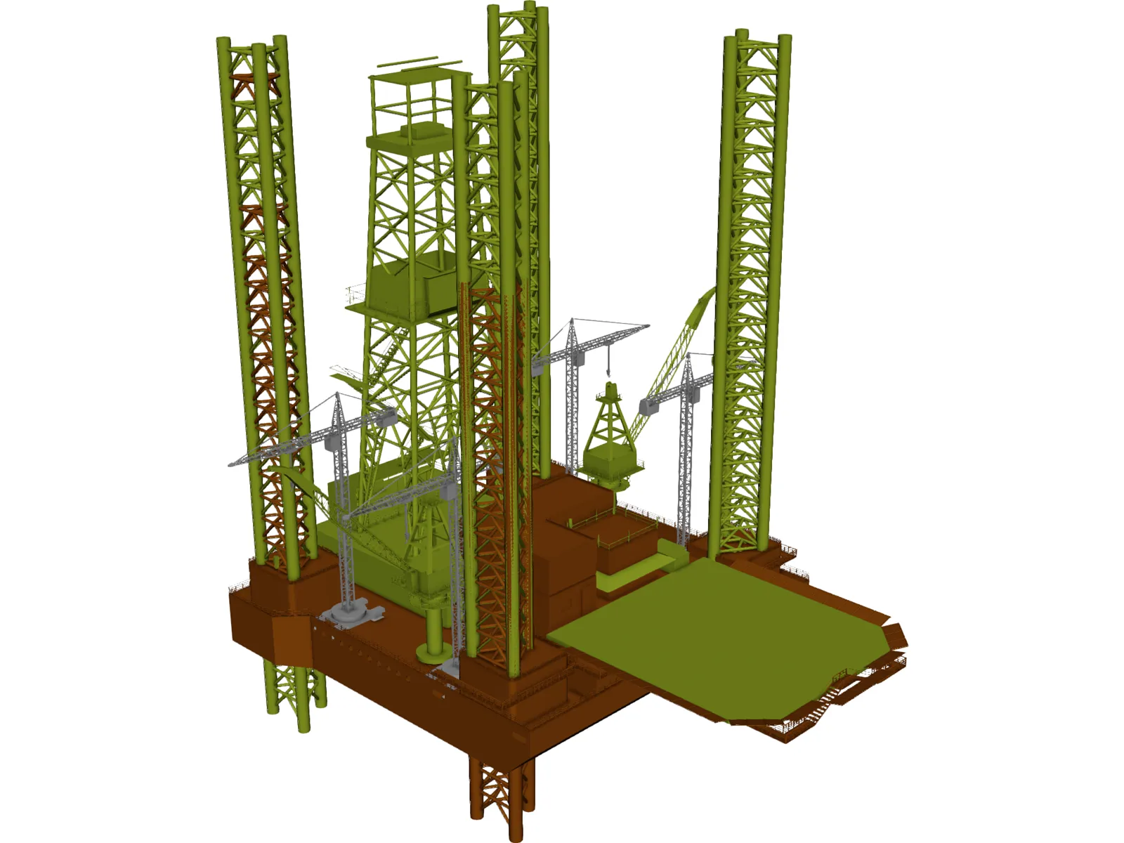 Oil Rig Offshore 3D Model main preview