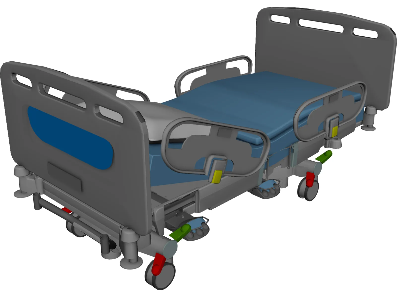 Hospital Bed 3D Model main preview