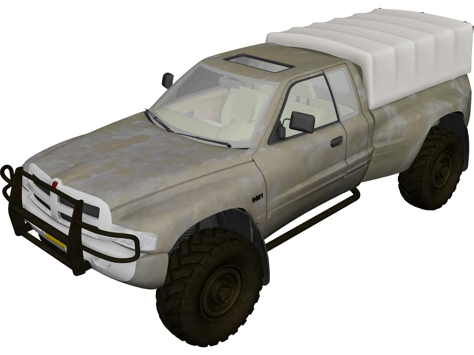 Dodge RAM Military Truck 3D Model main preview