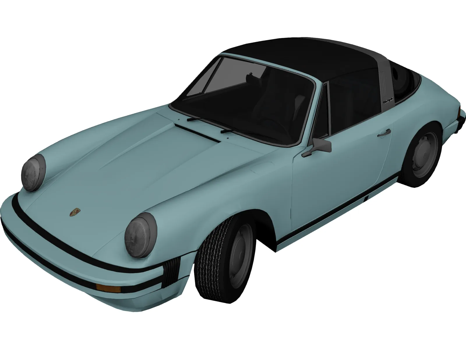 Porsche 911 Targa 930 (1974) 3D Model main preview