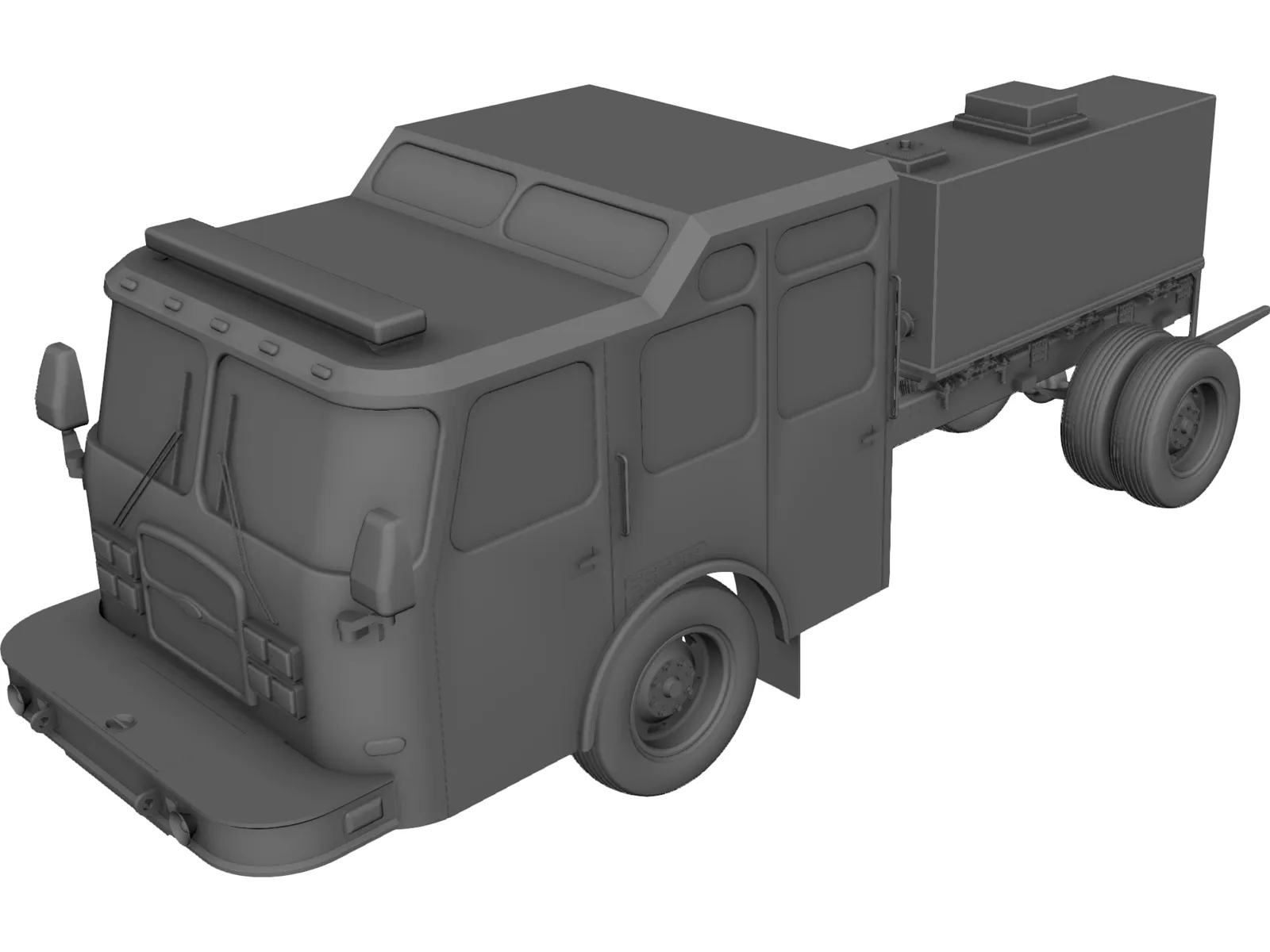 US Fire Truck Chassis 3D Model main preview