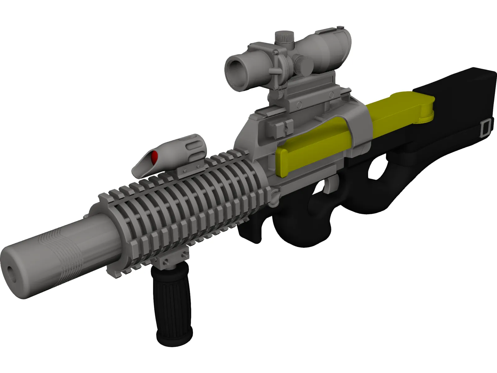 P-90 Machine Gun 3D Model main preview