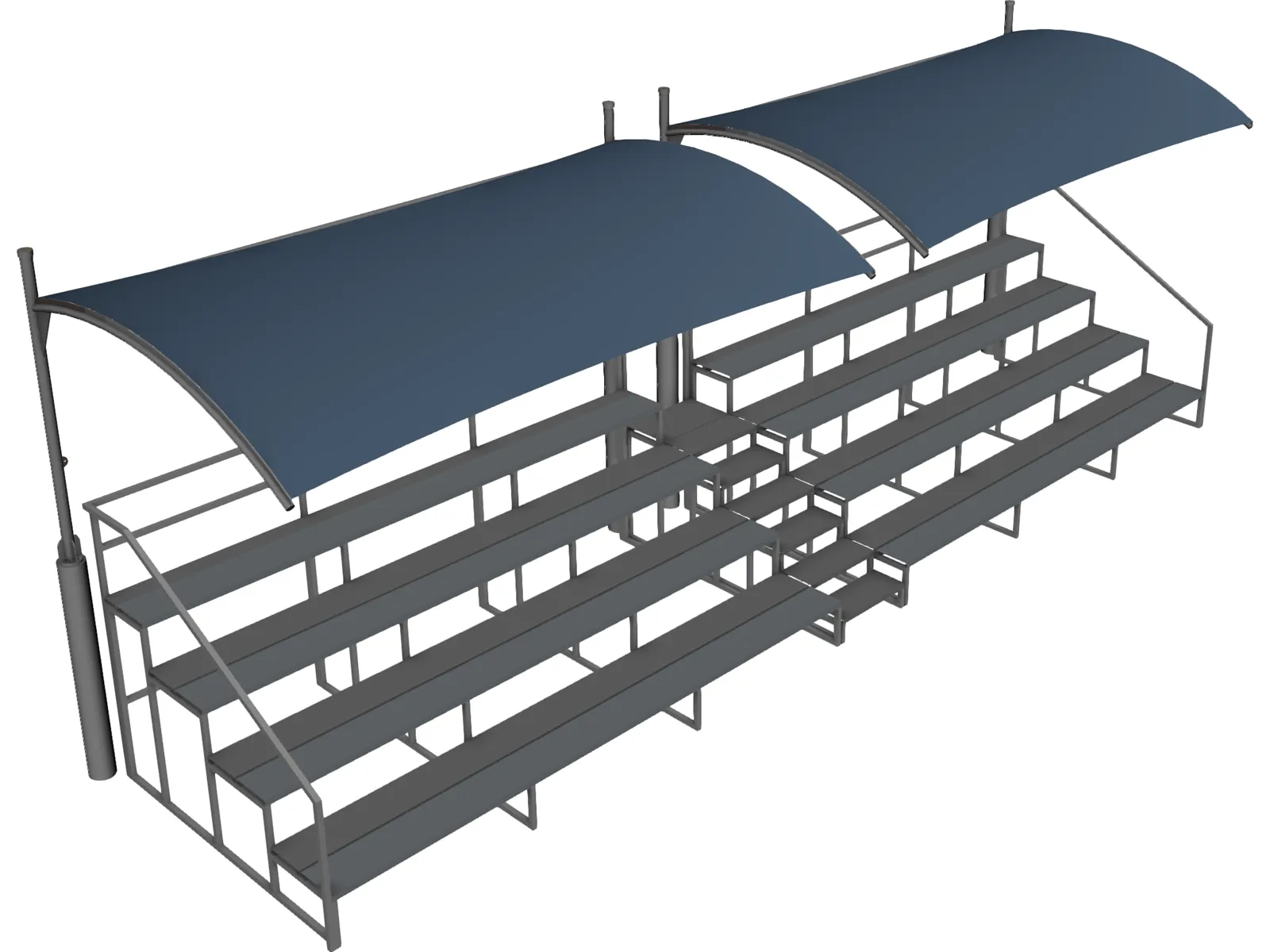 Bleacher 3D Model main preview