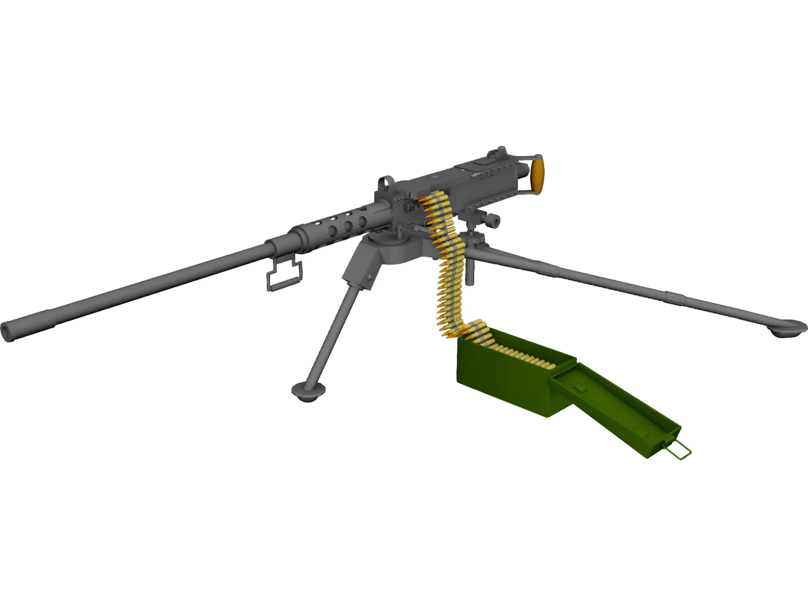 M2A2 HB .50 Cal Machine Gun 3D Model main preview