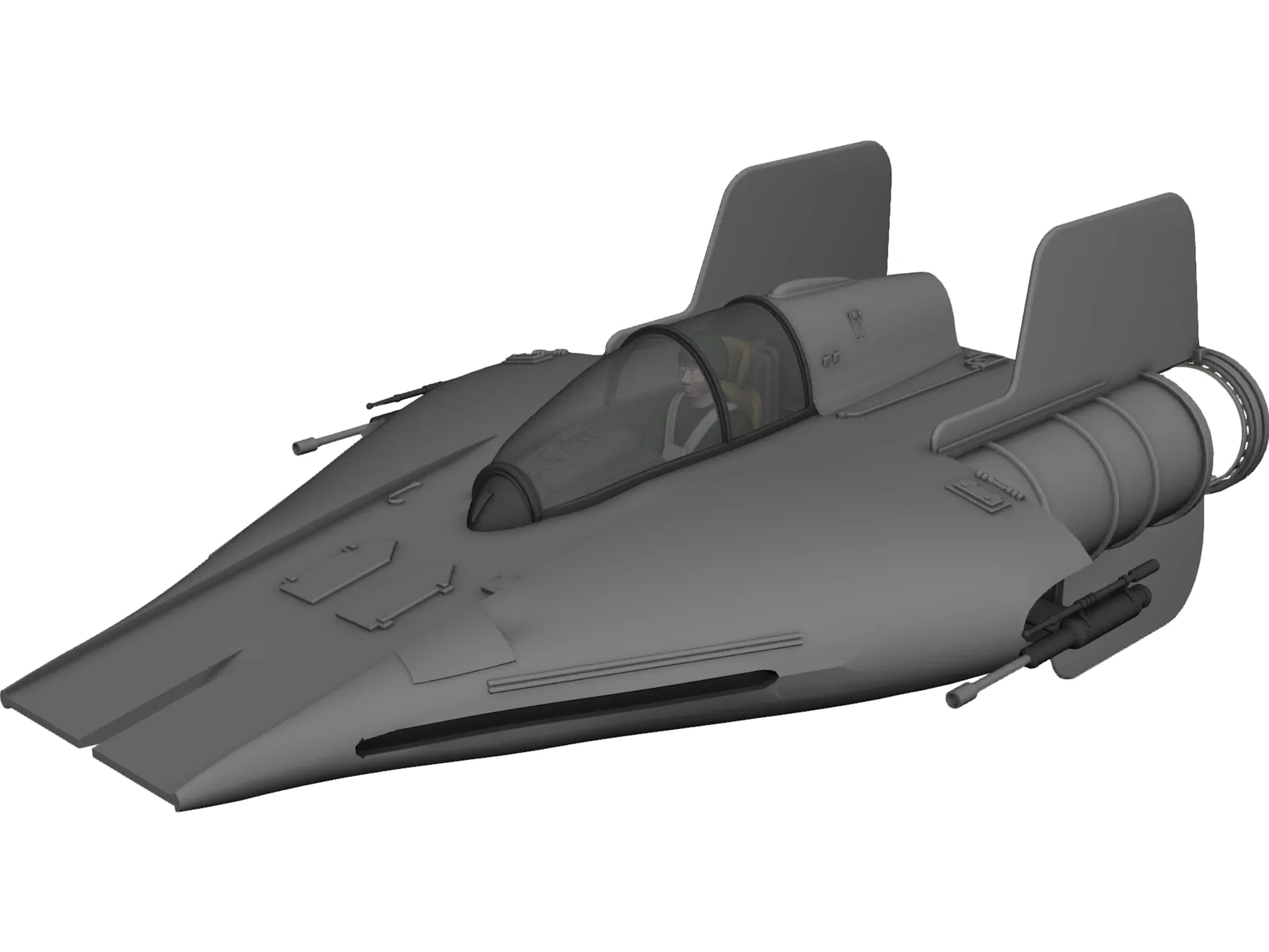 Star Wars A-Wing 3D Model main preview