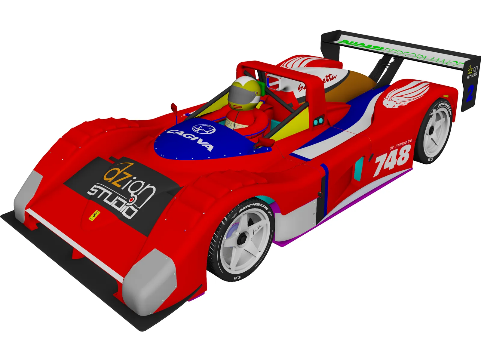 Ferrari 748 Le Mans 3D Model main preview
