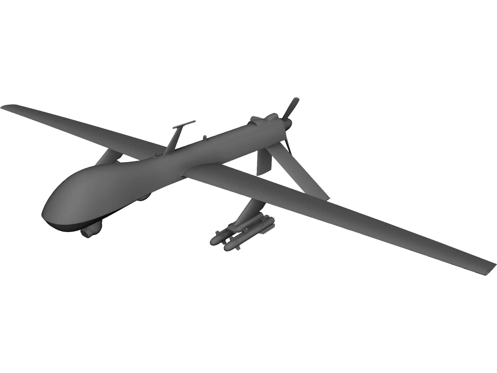 General Atomics MQ-1 Predator UAV Drone 3D Model main preview