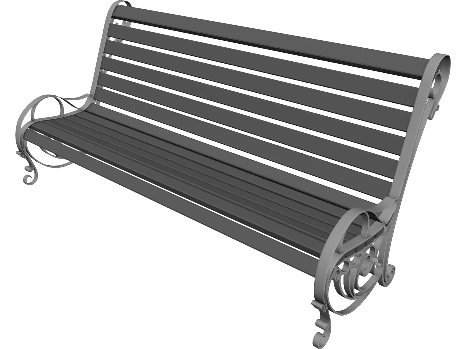 Public Chair 3D Model main preview