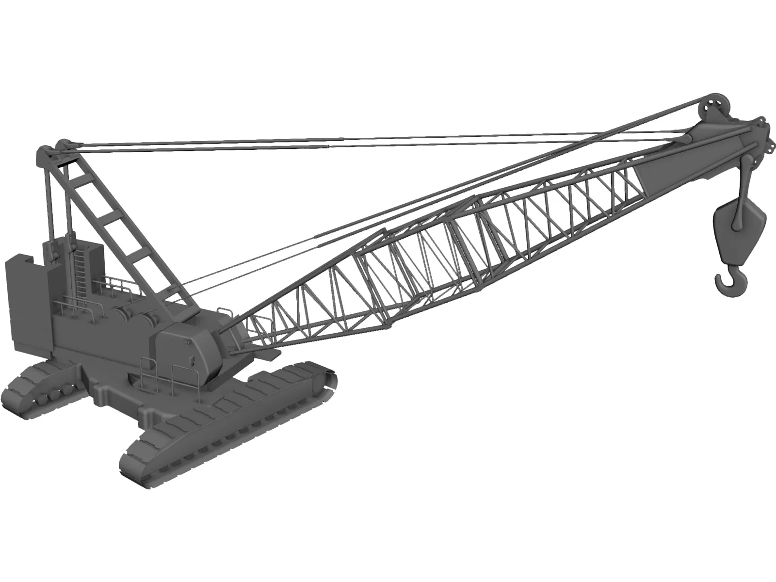 Crawler Crane 3D Model main preview