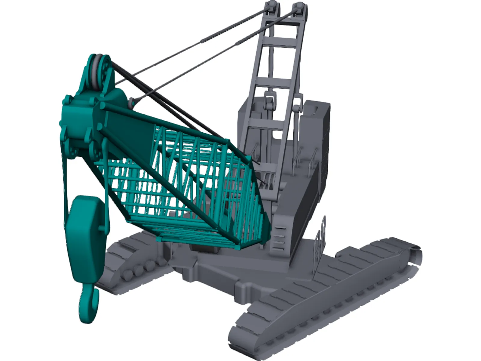 Crawler Crane 3D Model main preview
