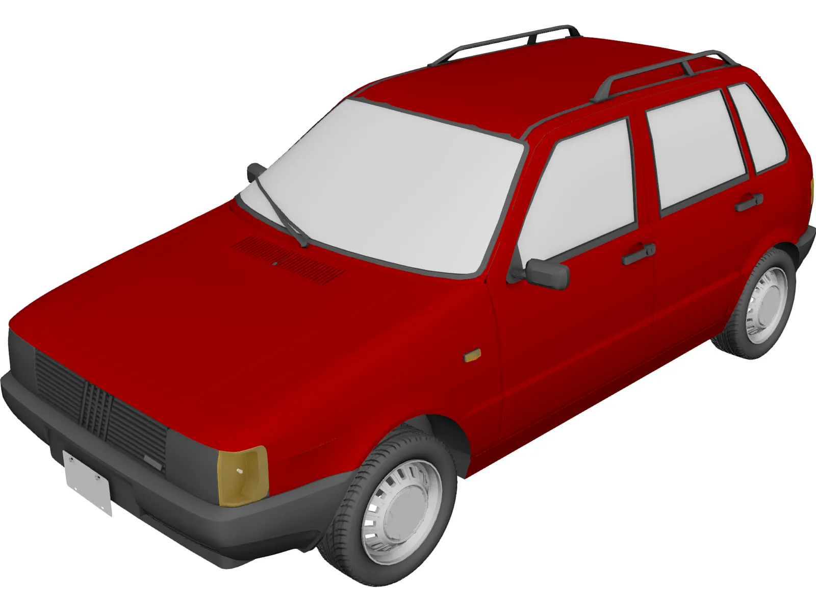 Fiat Uno 3D Model main preview