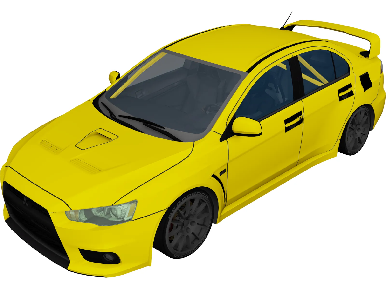 Mitsubishi Lancer Evolution X (2008) 3D Model main preview