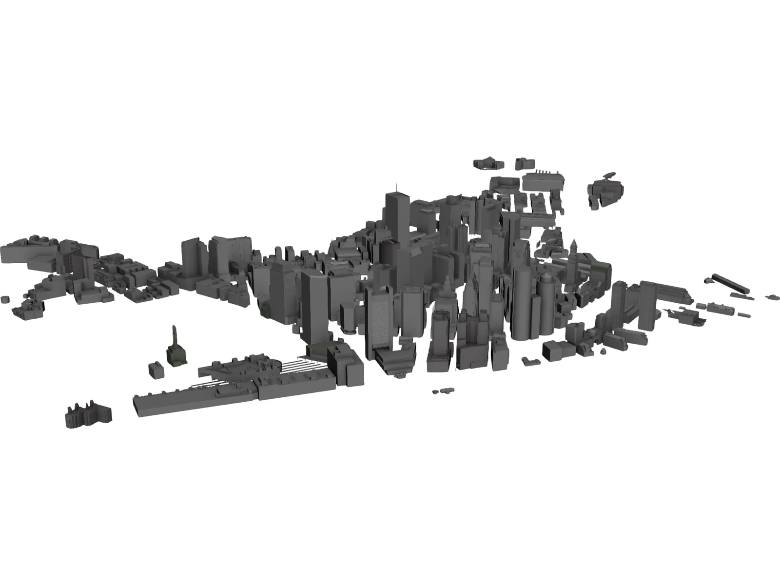 Boston Downtown 3D Model main preview
